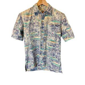 Island Traditions of Hawaii Short Sleeved Button Front Tropical Shirt Sz M
